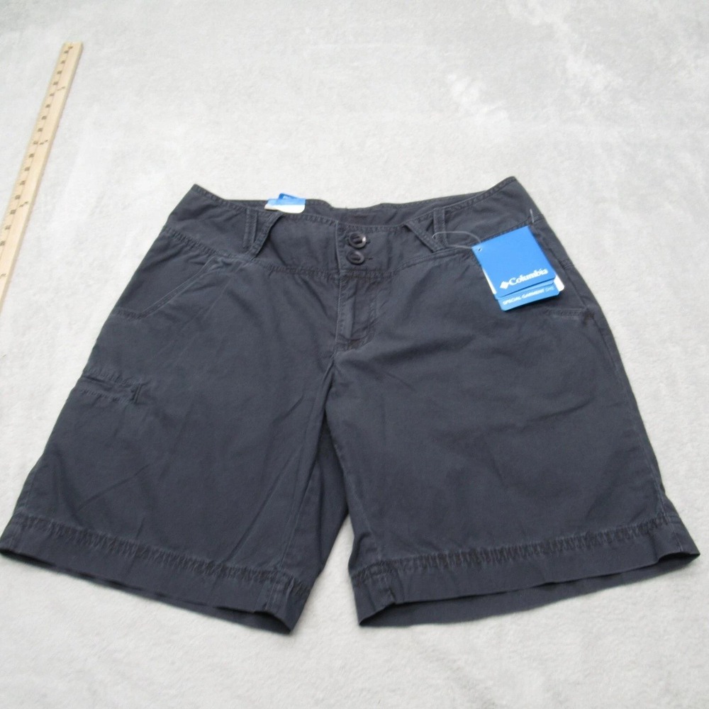 Columbia Shorts Women 8 Navy 8" Holly Springs Classic II Belted Rugged Hike‎ NEW